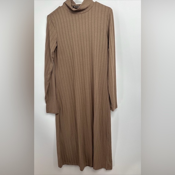 Vero Moda NWT ribbed long sleeve midi dress in brown Size M - Picture 8 of 8